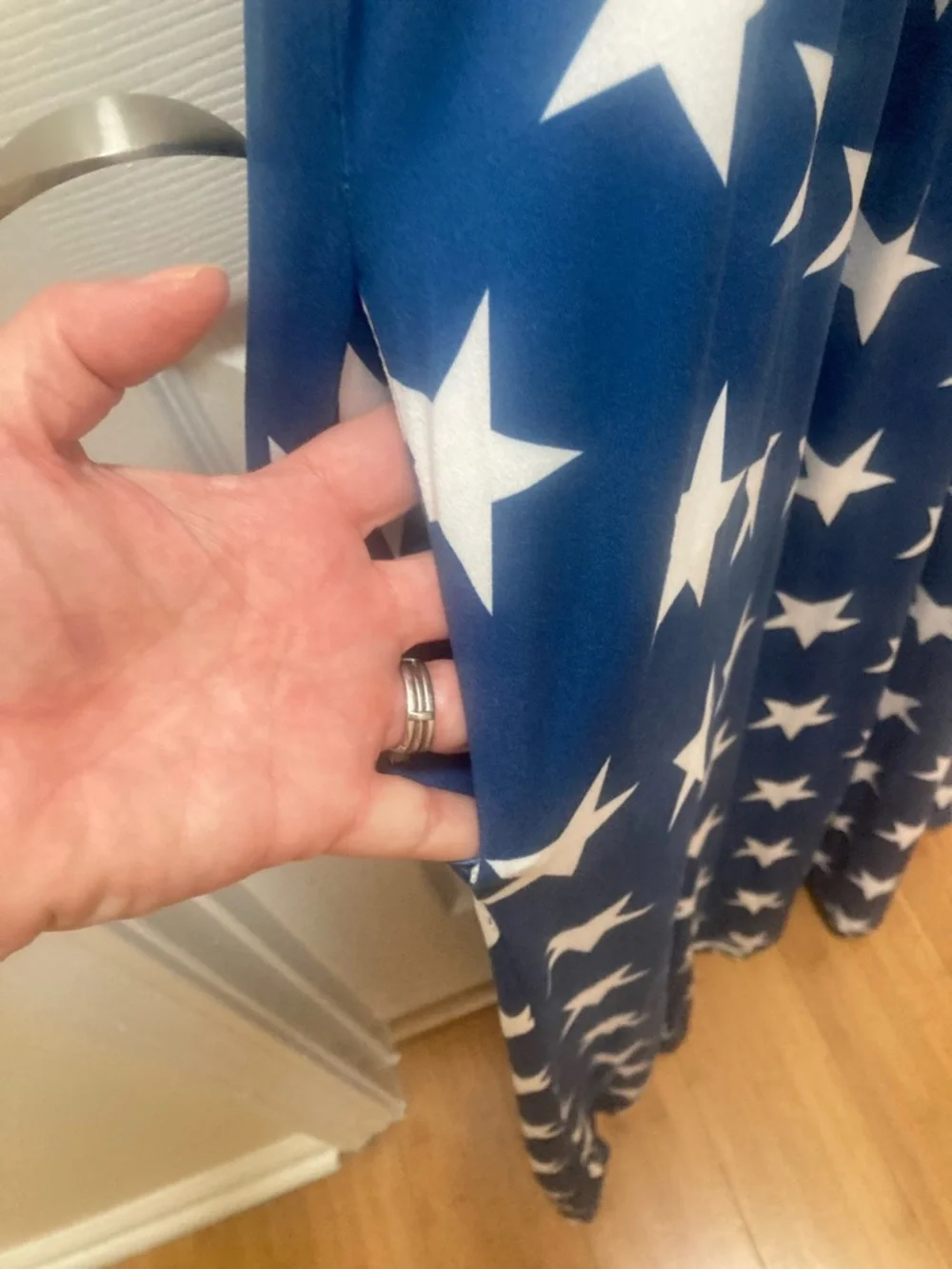 Sleeveless Red, White & Blue Star-Spangled Maxi Dress - Picture 4 of 6